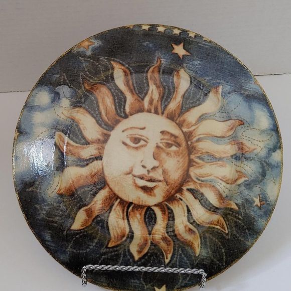 Sun Reverse Decoupage Decorative Plate - Picture 6 of 9